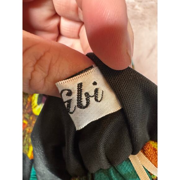 Afibi Women’s XL Peacock Print Maxi Skirt Teal Boho Flowy - Elastic Waist - Picture 5 of 8